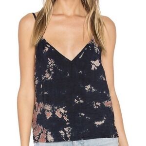 LACAUSA Sofia Slip Tank Tie Die V Neck Crop Sz‎ S